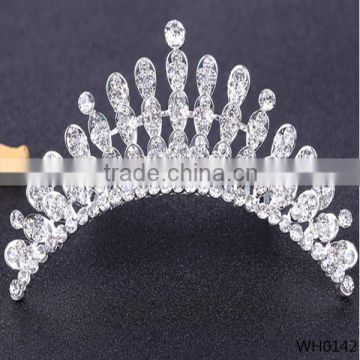 2015 Top quality handmade bridal hair accessories luxury crystal crown big pageant crowns