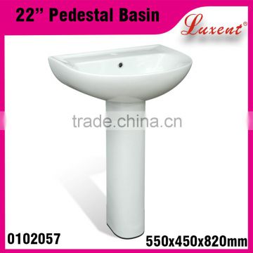 22" Pedestal Basin White pedestal basin