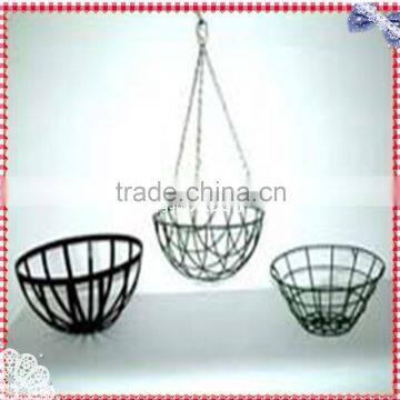 iron wire hanging flower basket with low price