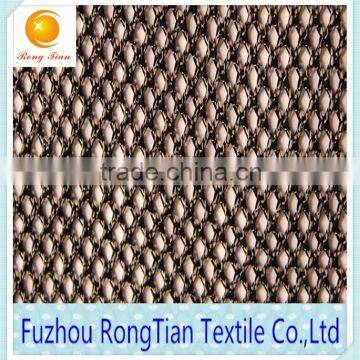 Cheap price black polyester tricot 380g heavy duty K317 mesh fabric for furniture