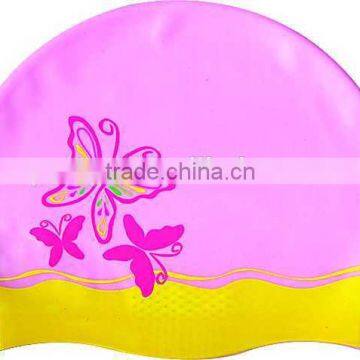 (LP106) new design round petal silicone end swimming cap