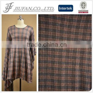 Jiufan Textile Knitted Printed Checks Design 100% Polyester Fabric For Clothing