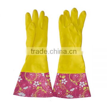 long latex household gloves with PVC cuff