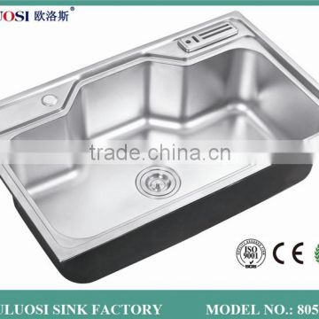 Egypt hotsale electroplating finish flat edge stainless steel single bowl sink 8050