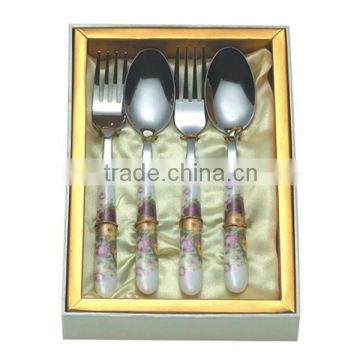 stainless steel cutlery sets with white handle