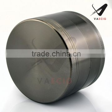 VA ECIG 2.5 inch 4-Stage great solid feel zinc alloy Tobacco & Herb Grinder - Gun Metal