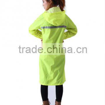 adult long raincoat PVC high visible reflectve tape waterproof raincoat