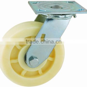 43 Series Double Ball Raceway Structure Top Plate Swivel White Pattern Nylon Caster