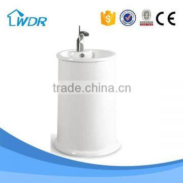 One piece ceramic bathroom free standing round basins