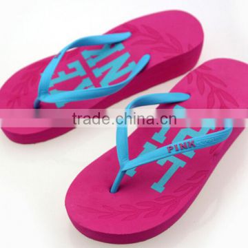 2015 ladies new fashion flip flops shoes women wedge heel slippers