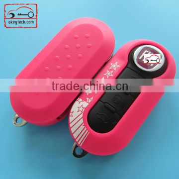 Best price car key shell Fiat 500 key cover 3 button remote key cover for shell key fiat key cover