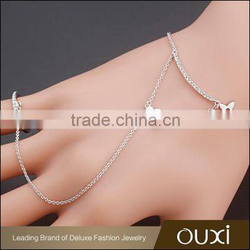 OUXI korean style 18k gold plated chain fashion charm bracelet 30363