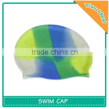 Promotional Adult Ear Silicone Rainbow Swim Cap