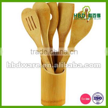 Natureal Bamboo holder with 5 pcs tools for kitchen