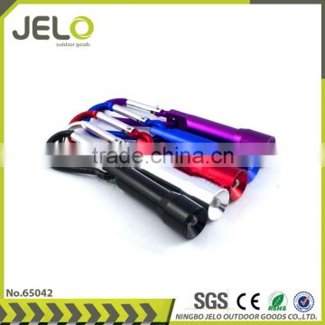 Ningbo JELO Popular Hot Sales Promotion Bright 1LED Carabiner Keychain Light Cheaper Gift Flashlight and Torch