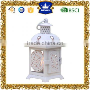 White small hot selling mini metal candle lnatern for garden deocration
