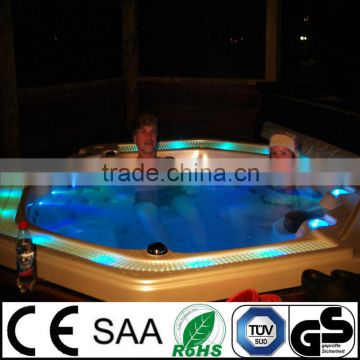 7 seats whirlpool spa with underwater led lights for bathtubs
