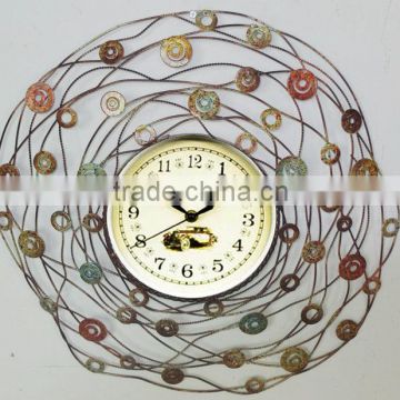 home decor wrought iron crafts round metal wall clock