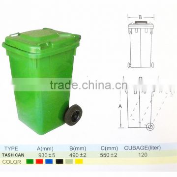 240L Plastic Dustbin with Open Top Structrue and Two Wheels