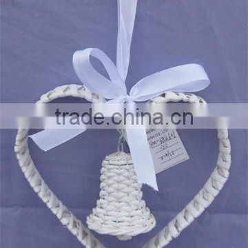 Unique Wicker Heart Decoration with Bell