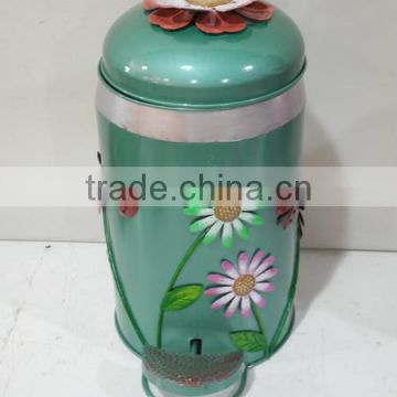 YS13641 metal flower dustbin decoration made in Xiamen