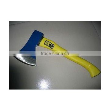 axe with fiberglass handle,yellow fibreglass handle,800G head,blue color head,polished edge