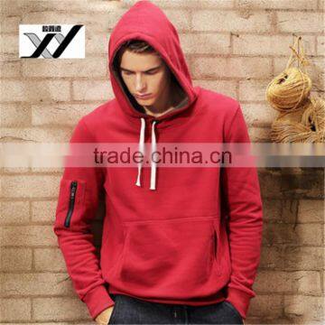 Wholesale men fleece hoodie Custom sweatshirt sleeve zip hoodie