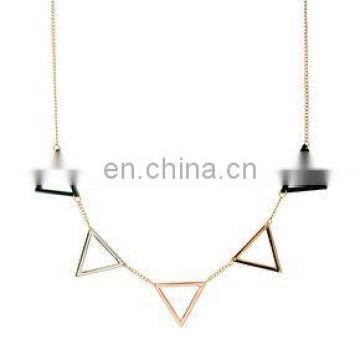 HOT two tone Triangle Shape Necklace Brand Simple Fashion Charm Gift