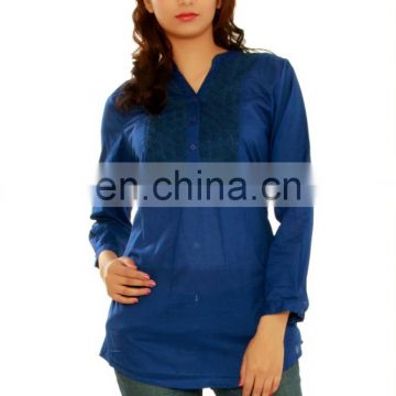 Trendy and versatile multicolored designer 3/4 sleeve lady top manufacturer