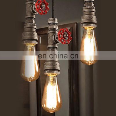 Popular Type Water Pipe Pendant Lights Industrial Loft Lamps for Restaurant Cafe