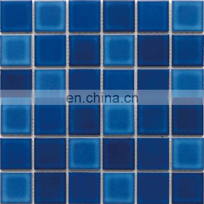 480x 480mm JBN Fancy Glaze Ceramic Ice Crack  Mosaic Tile Glazed Blue Ceramic Swimming Pool Tile