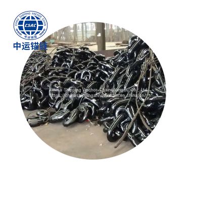 64mm Black Painted floating wind power platform  studless link anchor chain