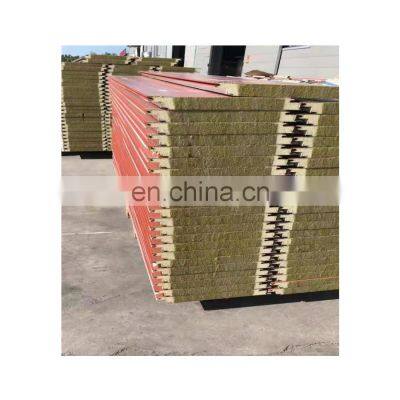 Mgo rock wool sandwich panel stone rock wool insulation 100mm metal carved sandwich panel