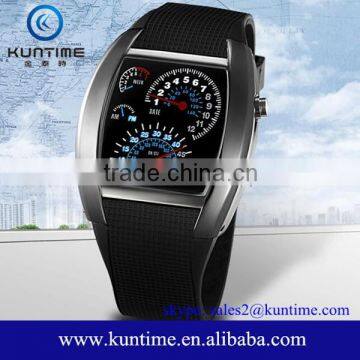 hot sale Sports Flash LED Car Speedometer Meter Dial Men Gift Watch