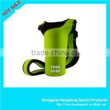 outdoor sport neoprene bottle holder with adjustable shoulder strap,