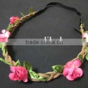 Flower headband party wedding festival Rose hot pink H176