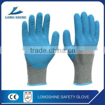 Top 3/4 HPPE Palm Coated with Blue Micro-foam Latex Coated Safety Working Glove for Hand Protective