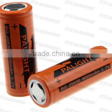 PALIGHT BG26650 3.7v 4000mah lithium battery LI-ION cell rechargeable battery smart battery protected