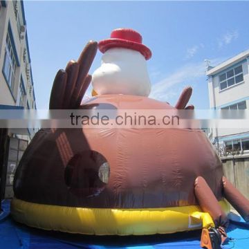 Lovely cartoon inflatable paintball obstacle for sale