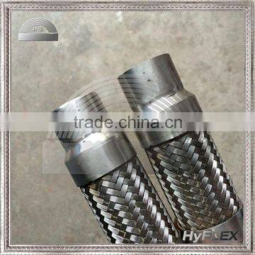 FLEXIBLE BRAIDED HOSE with WELD NIPPLES / plain pipe end / welding stub