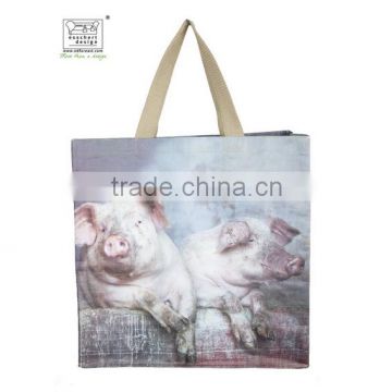 Esschert Design farm animal print reuseable shopping cart bag
