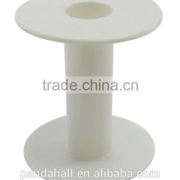 Plastic Spool, White, Bobbin: 24mm in diameter, 74mm high; Backplane: 68mm in diameter, 2mm thick(C131Y)