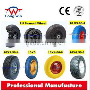 $30000 Trade Assurance 15x3.50-8 pu wheel 15" tire for wheelbarrow and tools wheelbarrow spare parts