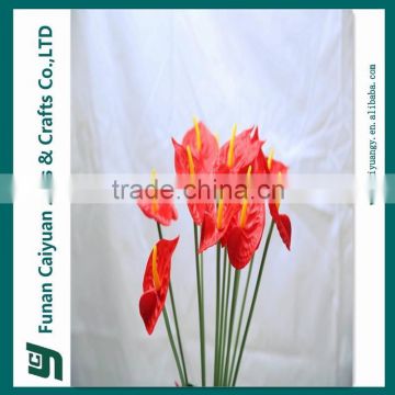 Mini Anthurium 34cm real touch pu artificial flower for sale