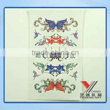 nice flower butterfly temporary tattoo for girls
