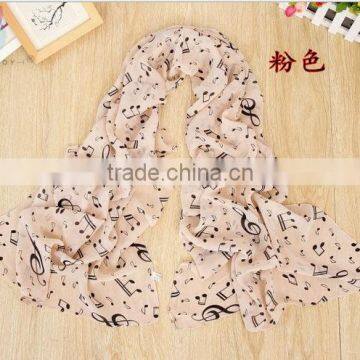 Wholesale new design fashion music scarf