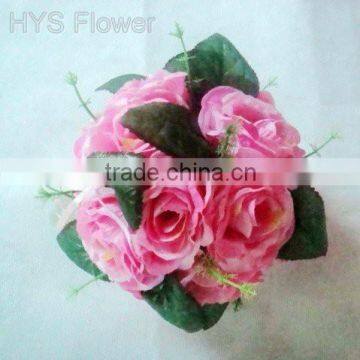 artificial pink rose flower ball for wedding decoration flower ball