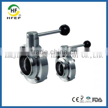 HF1B008 DN100 Weld Stainless Steel 304 Sanitary Low Price Butterfly Valve