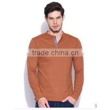 Tshirt For Men With Long Sleeves Round Collar And Bouttons
