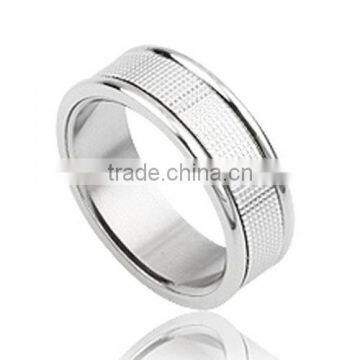 High Quality Fashion wood inlay titanium ring